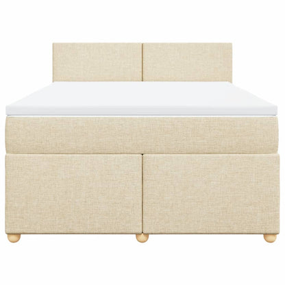 Boxspringbett mit Matratze Creme 140x200 cm Stoff