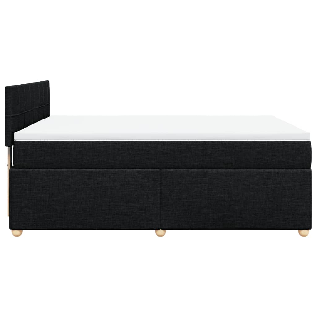 Boxspringbett mit Matratze Schwarz 140x200 cm Stoff