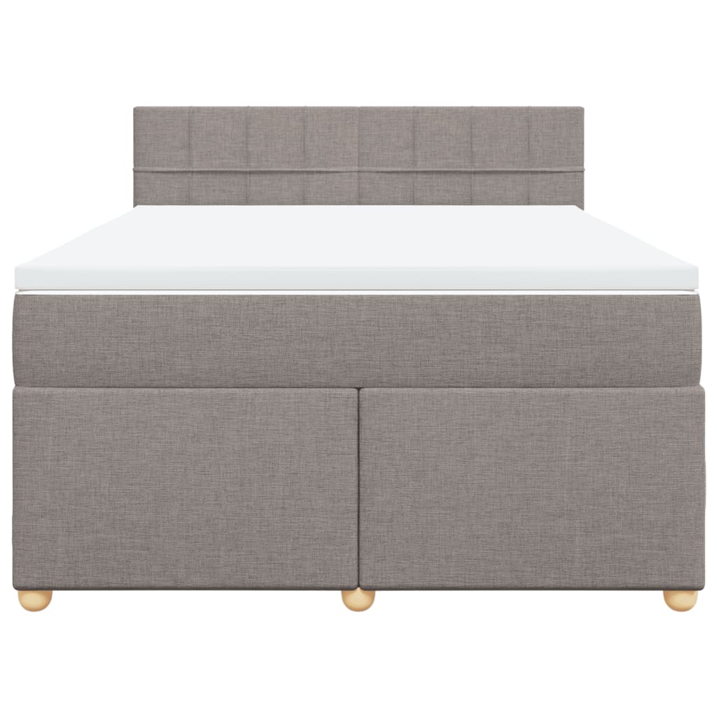 Boxspringbett mit Matratze Taupe 140x200 cm Stoff