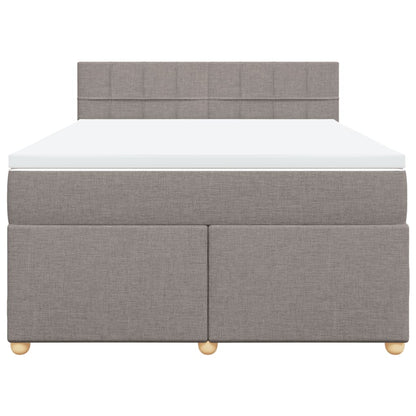 Boxspringbett mit Matratze Taupe 140x200 cm Stoff