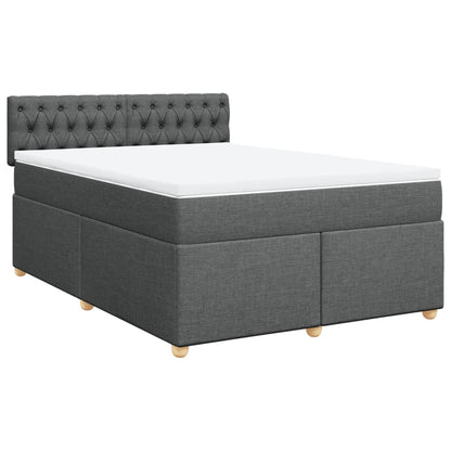 Boxspringbett mit Matratze Dunkelgrau 140x200 cm Stoff