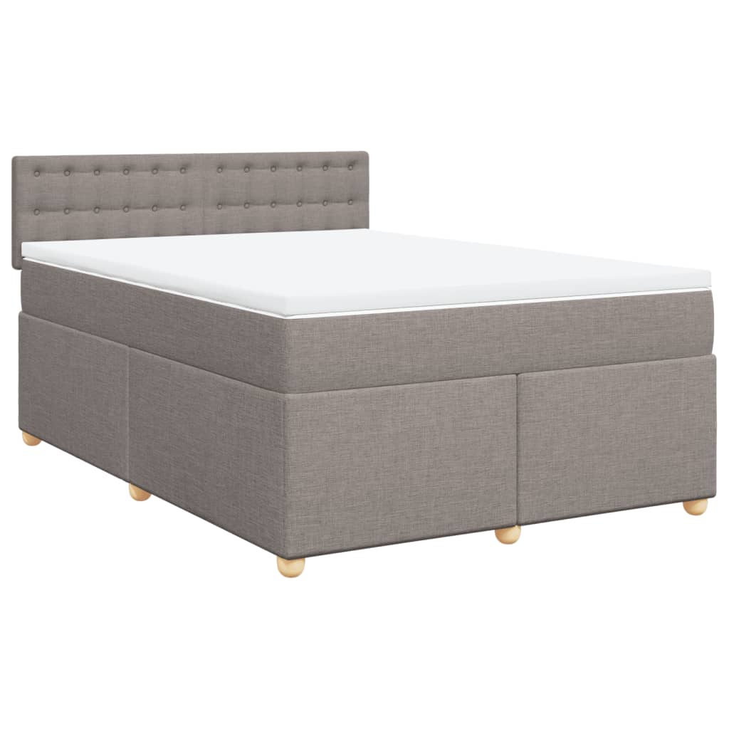 Boxspringbett mit Matratze Taupe 140x200 cm Stoff