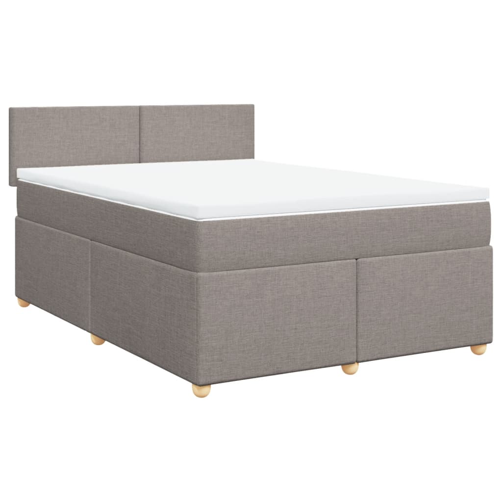 Boxspringbett mit Matratze Taupe 160x200 cm Stoff