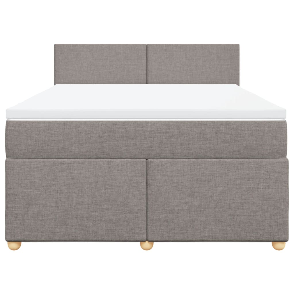 Boxspringbett mit Matratze Taupe 160x200 cm Stoff