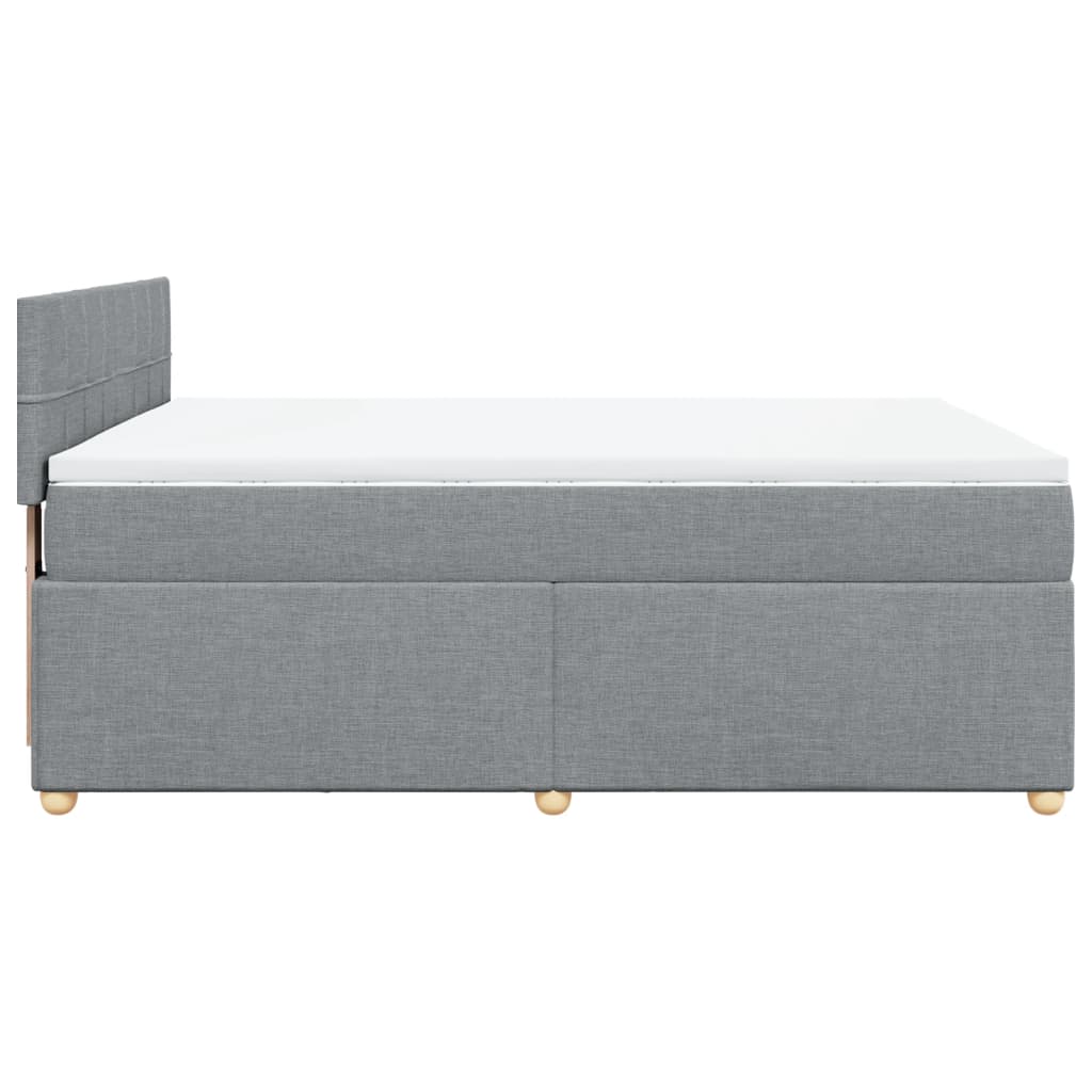 Boxspringbett mit Matratze Hellgrau 160x200 cm Stoff