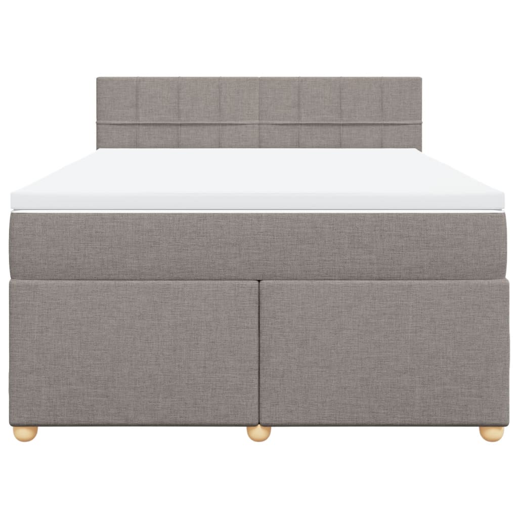 Boxspringbett mit Matratze Taupe 160x200 cm Stoff