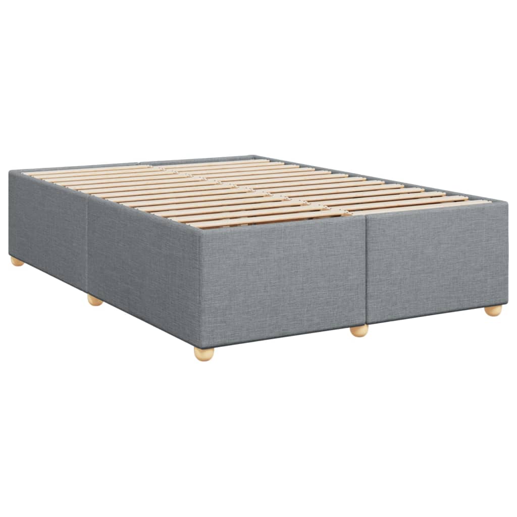 Boxspringbett mit Matratze Hellgrau 160x200 cm Stoff