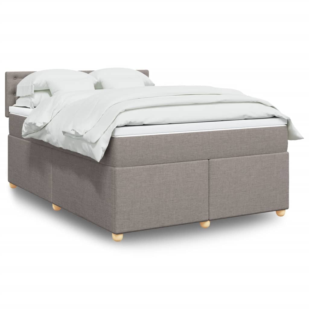 Boxspringbett mit Matratze Taupe 160x200 cm Stoff