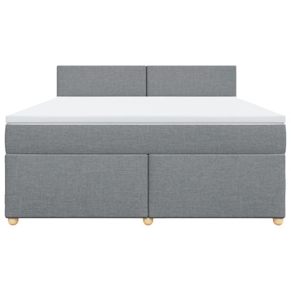 Boxspringbett mit Matratze Hellgrau 180x200 cm Stoff