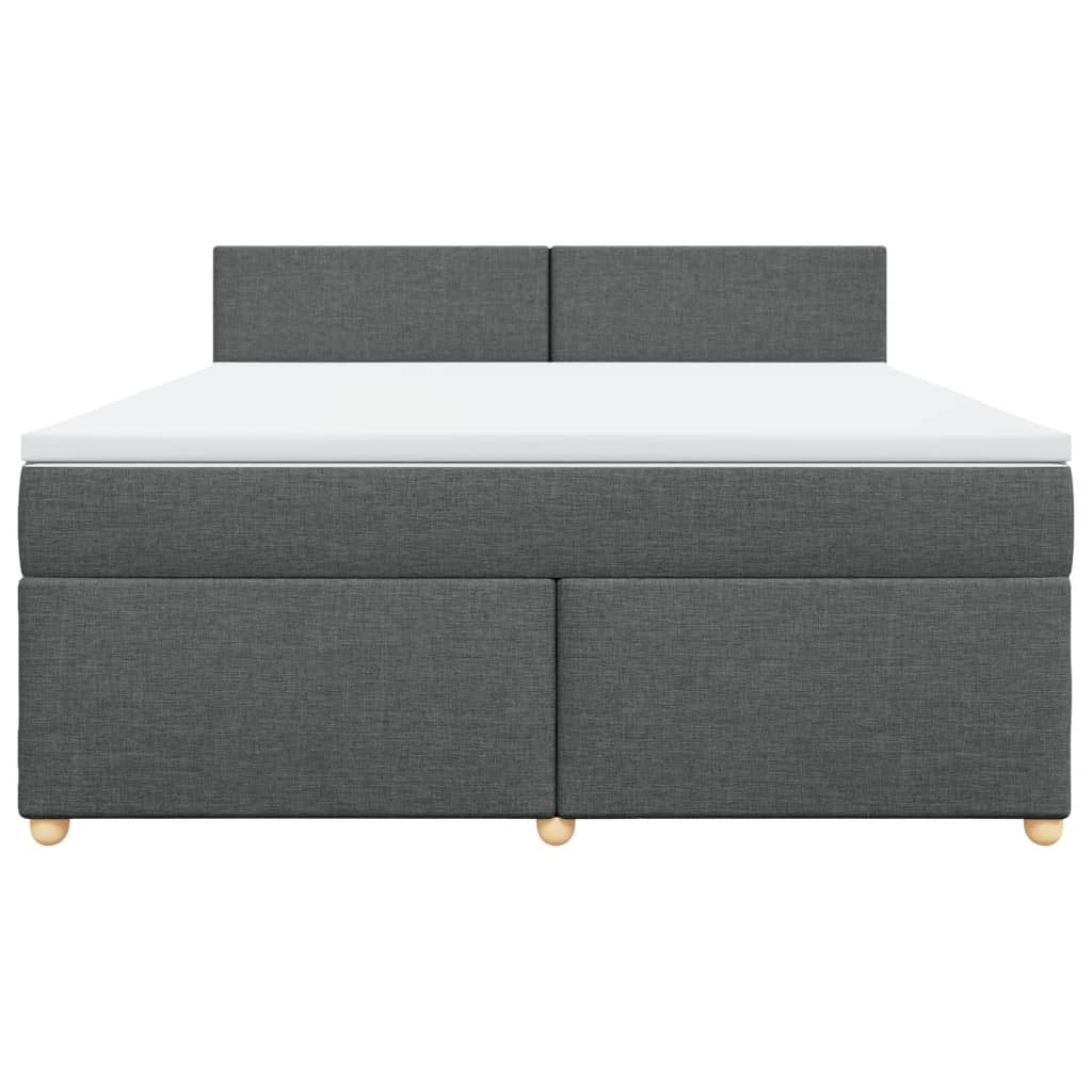 Boxspringbett mit Matratze Dunkelgrau 180x200 cm Stoff