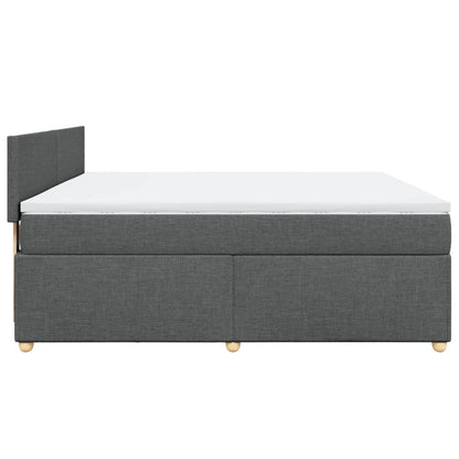 Boxspringbett mit Matratze Dunkelgrau 180x200 cm Stoff