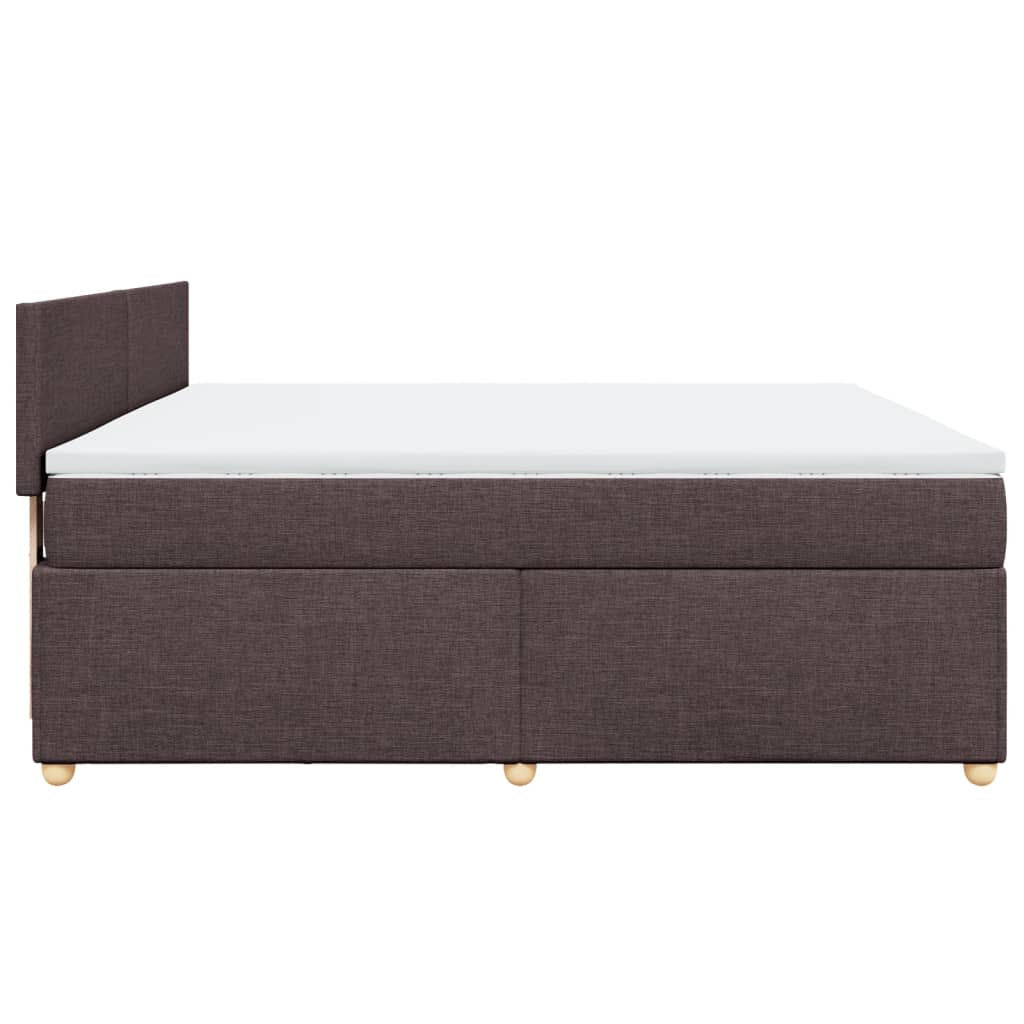 Boxspringbett mit Matratze Dunkelbraun 180x200 cm Stoff