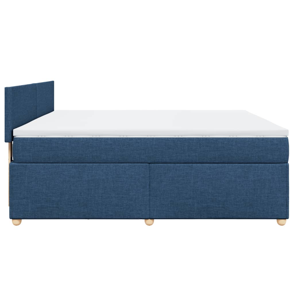 Boxspringbett mit Matratze Blau 180x200 cm Stoff