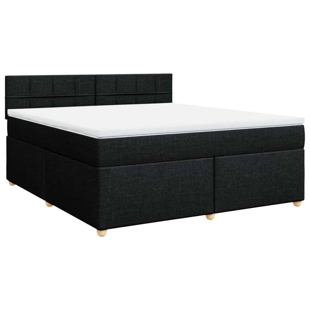 Boxspringbett mit Matratze Schwarz 180x200 cm Stoff