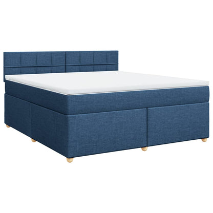 Boxspringbett mit Matratze Blau 180x200 cm Stoff