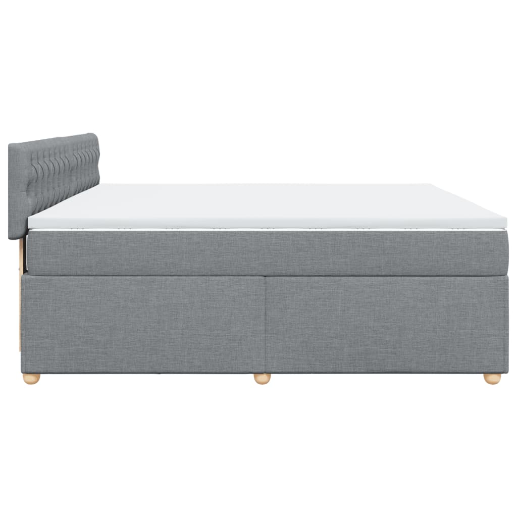 Boxspringbett mit Matratze Hellgrau 180x200 cm Stoff