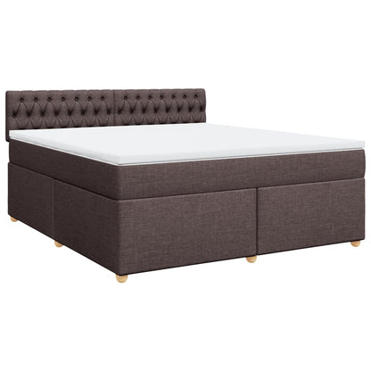 Boxspringbett mit Matratze Dunkelbraun 180x200 cm Stoff