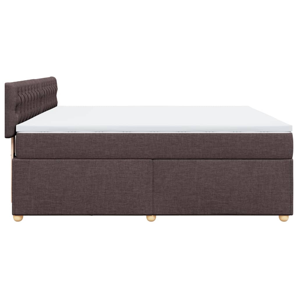 Boxspringbett mit Matratze Dunkelbraun 180x200 cm Stoff