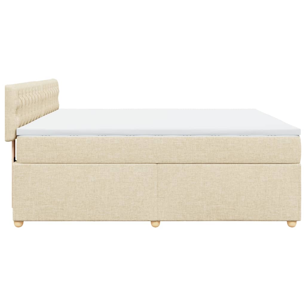 Boxspringbett mit Matratze Creme 180x200 cm Stoff