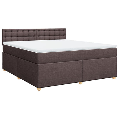 Boxspringbett mit Matratze Dunkelbraun 180x200 cm Stoff