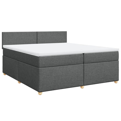 Boxspringbett mit Matratze Dunkelgrau 200x200 cm Stoff