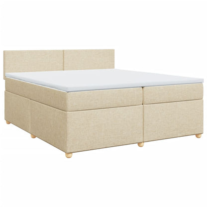 Boxspringbett mit Matratze Creme 200x200 cm Stoff