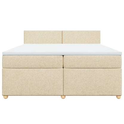 Boxspringbett mit Matratze Creme 200x200 cm Stoff