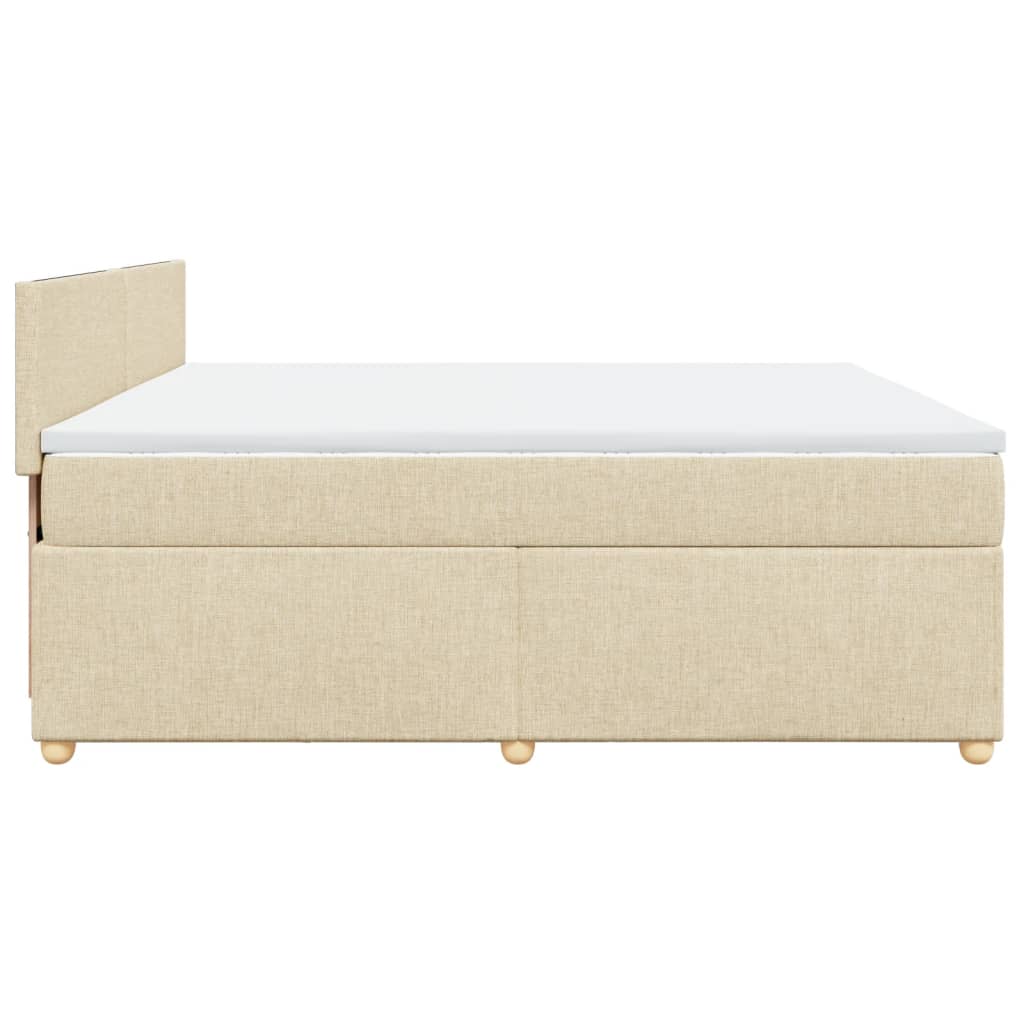 Boxspringbett mit Matratze Creme 200x200 cm Stoff