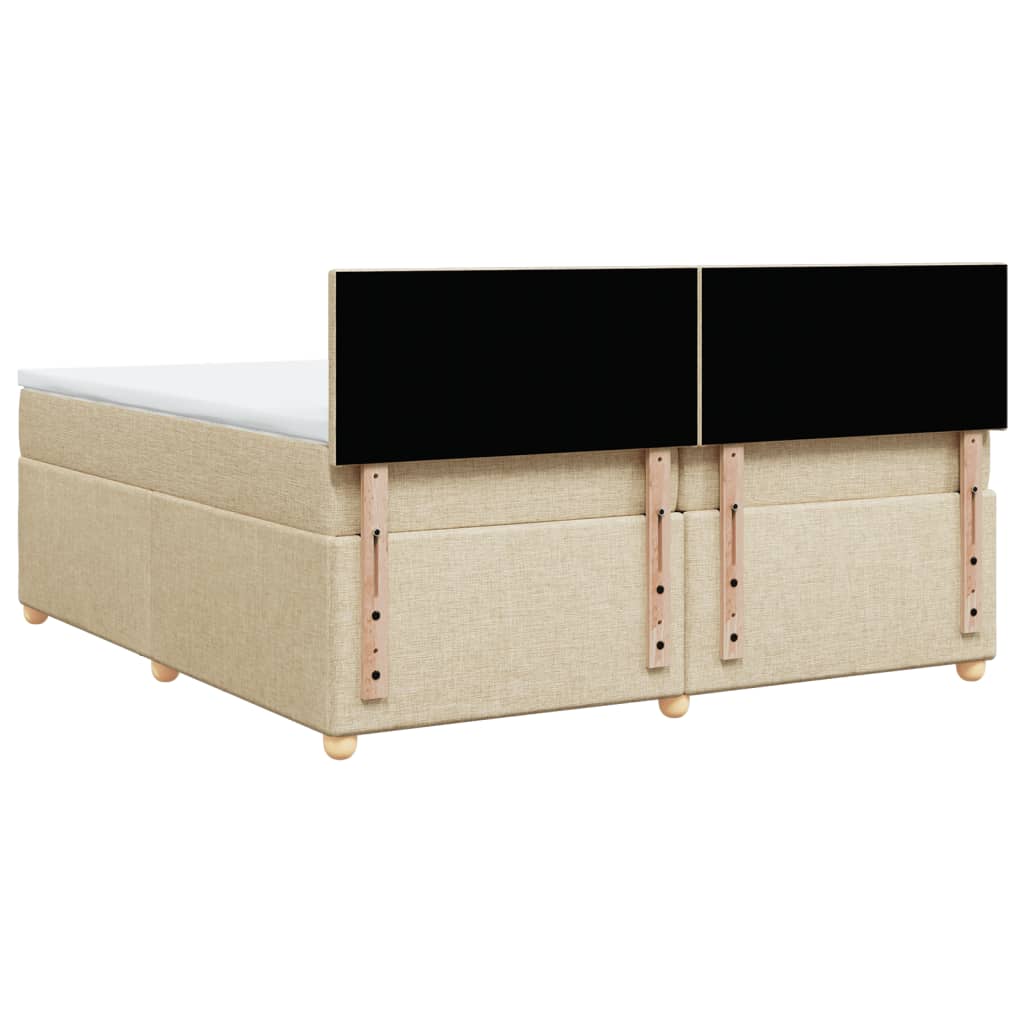 Boxspringbett mit Matratze Creme 200x200 cm Stoff