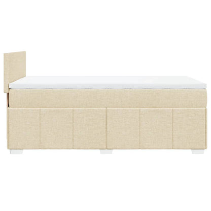 Boxspringbett mit Matratze Creme 90x200 cm Stoff