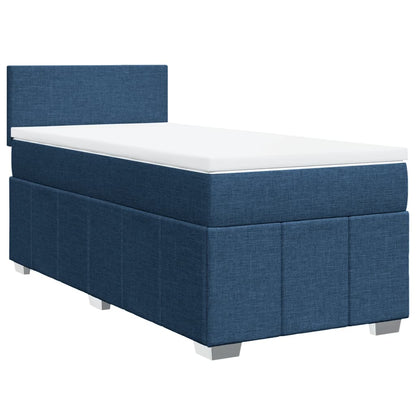 Boxspringbett mit Matratze Blau 90x200 cm Stoff