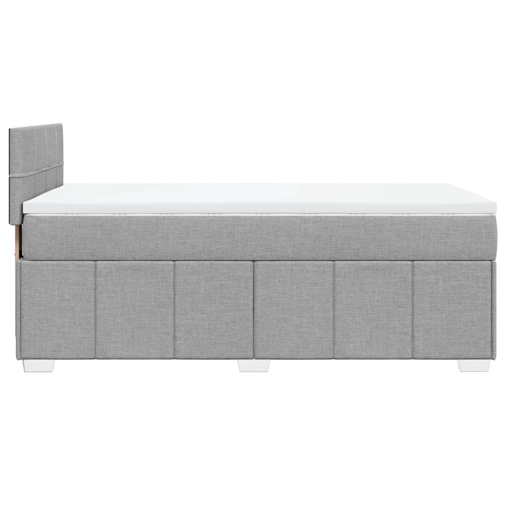 Boxspringbett mit Matratze Hellgrau 90x200 cm Stoff