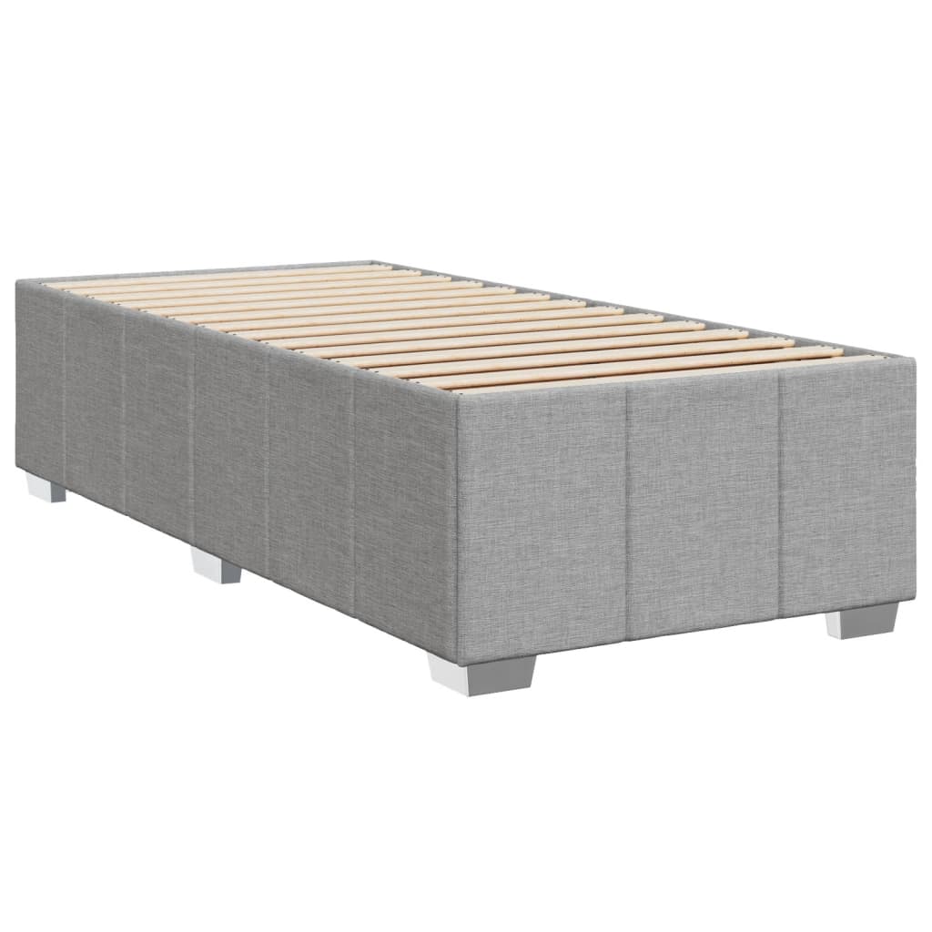 Boxspringbett mit Matratze Hellgrau 90x200 cm Stoff