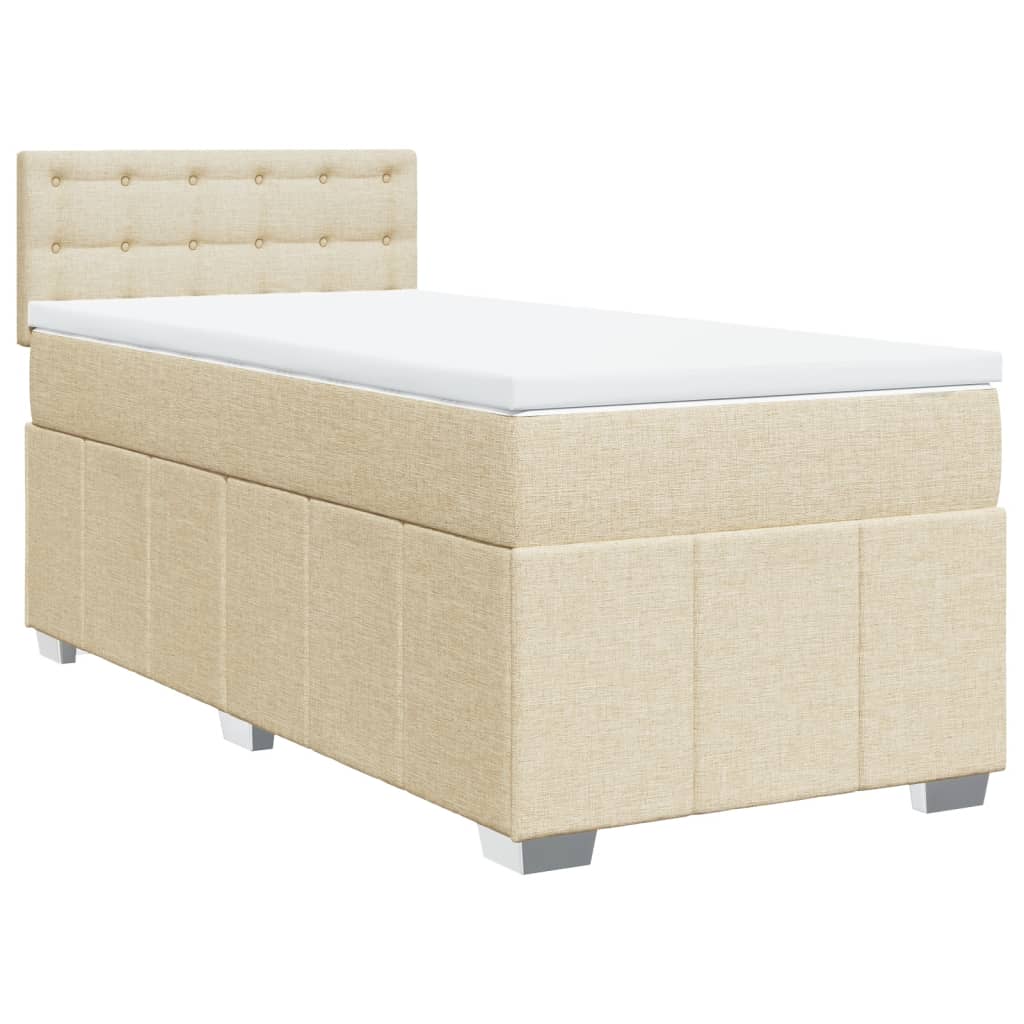 Boxspringbett mit Matratze Creme 90x200 cm Stoff