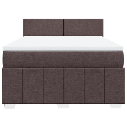 Boxspringbett mit Matratze Dunkelbraun 140x200 cm Stoff