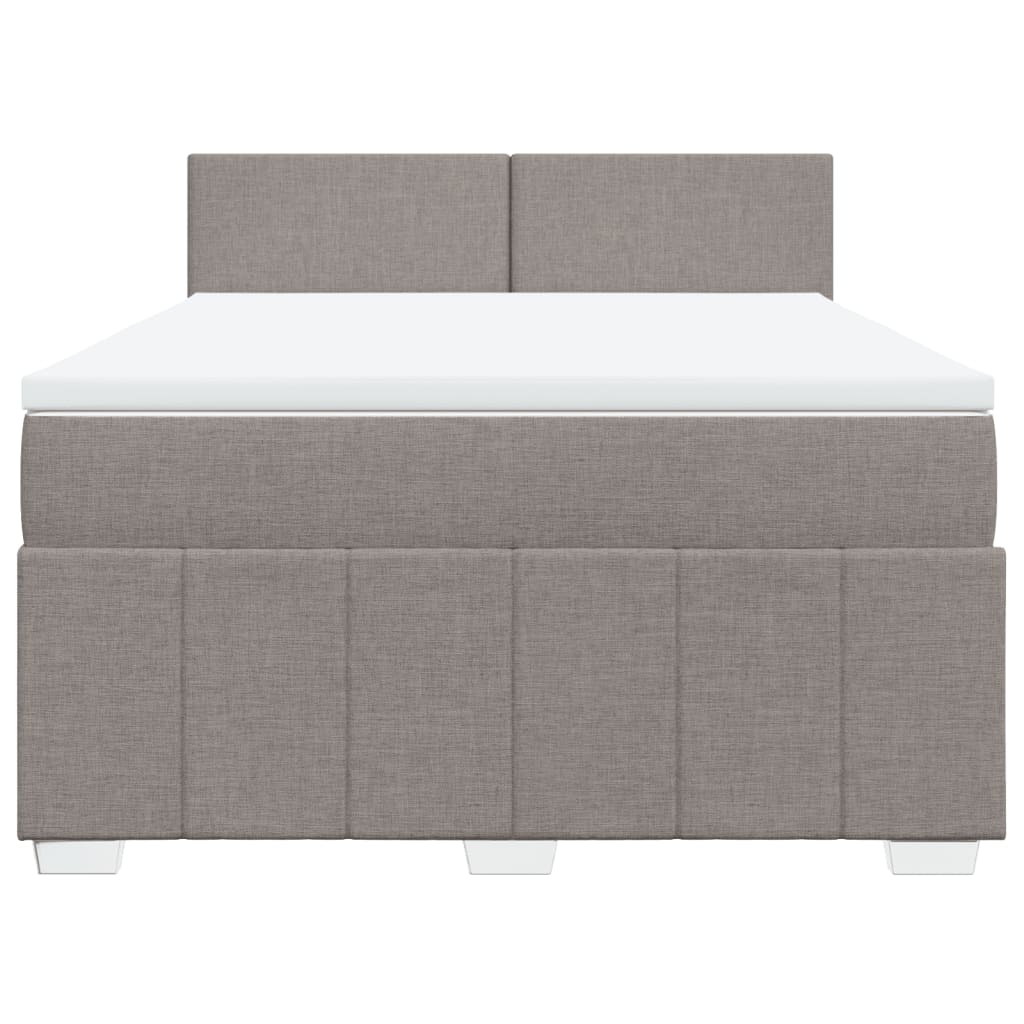 Boxspringbett mit Matratze Taupe 140x200 cm Stoff