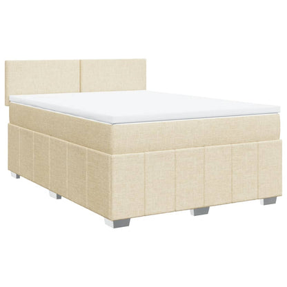 Boxspringbett mit Matratze Creme 140x200 cm Stoff