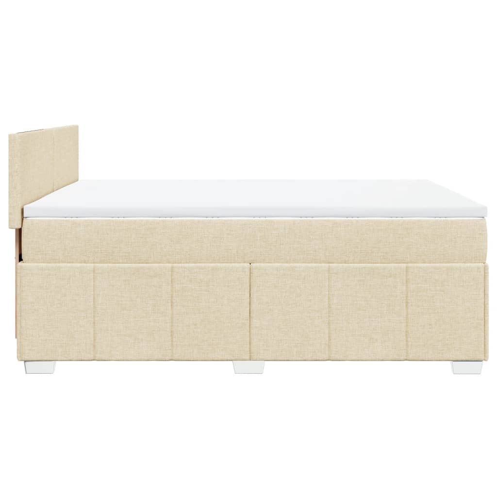 Boxspringbett mit Matratze Creme 140x200 cm Stoff