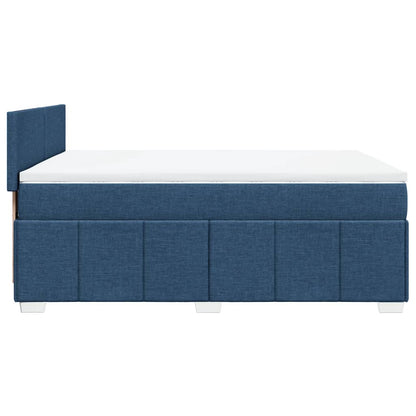 Boxspringbett mit Matratze Blau 140x200 cm Stoff