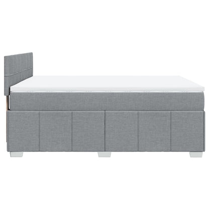 Boxspringbett mit Matratze Hellgrau 140x200 cm Stoff