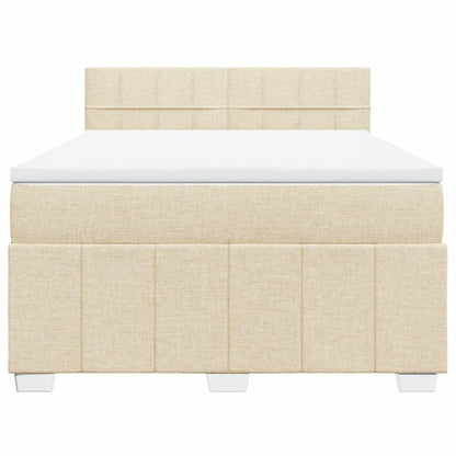 Boxspringbett mit Matratze Creme 140x200 cm Stoff