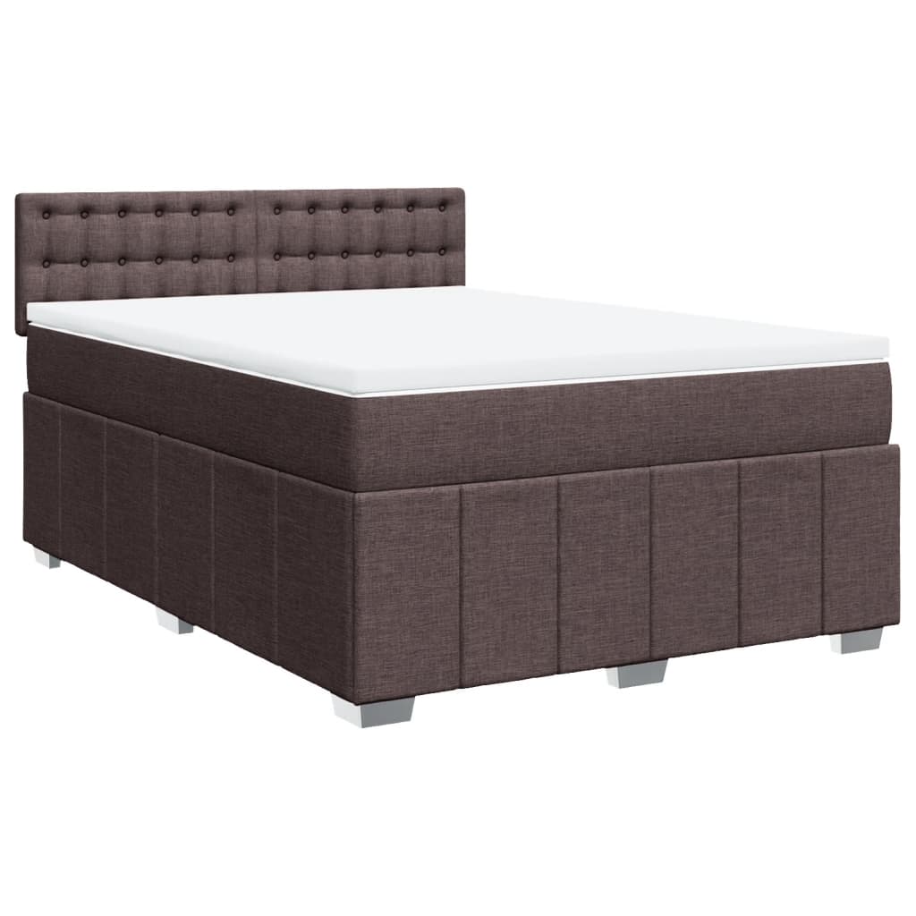 Boxspringbett mit Matratze Dunkelbraun 140x200 cm Stoff