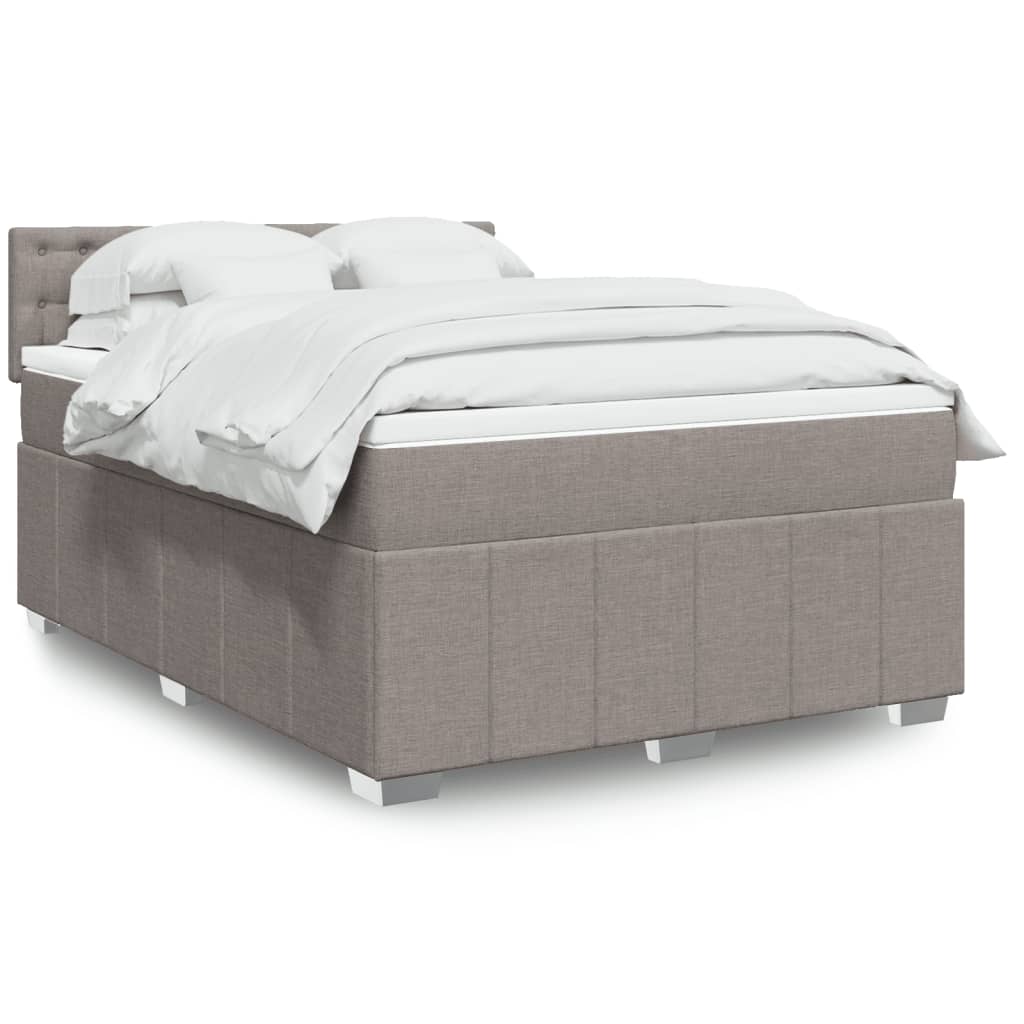 Boxspringbett mit Matratze Taupe 140x200 cm Stoff