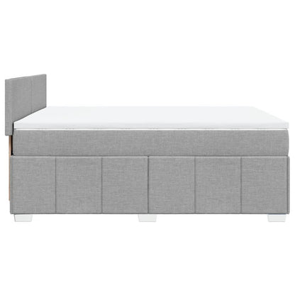 Boxspringbett mit Matratze Hellgrau 160x200 cm Stoff