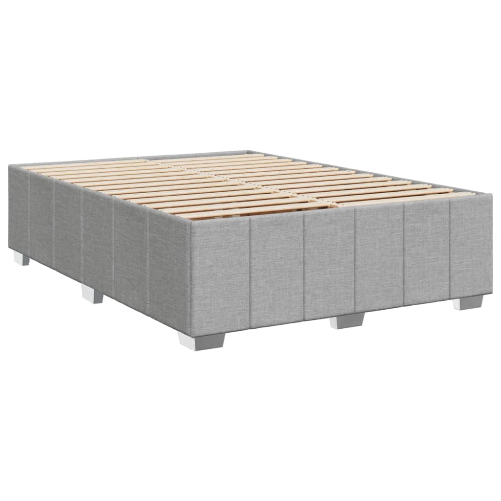 Boxspringbett mit Matratze Hellgrau 160x200 cm Stoff