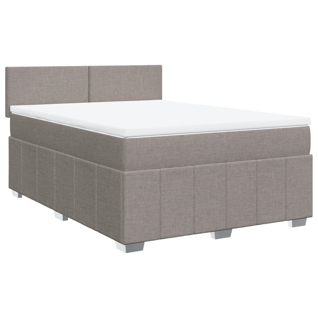 Boxspringbett mit Matratze Taupe 160x200 cm Stoff