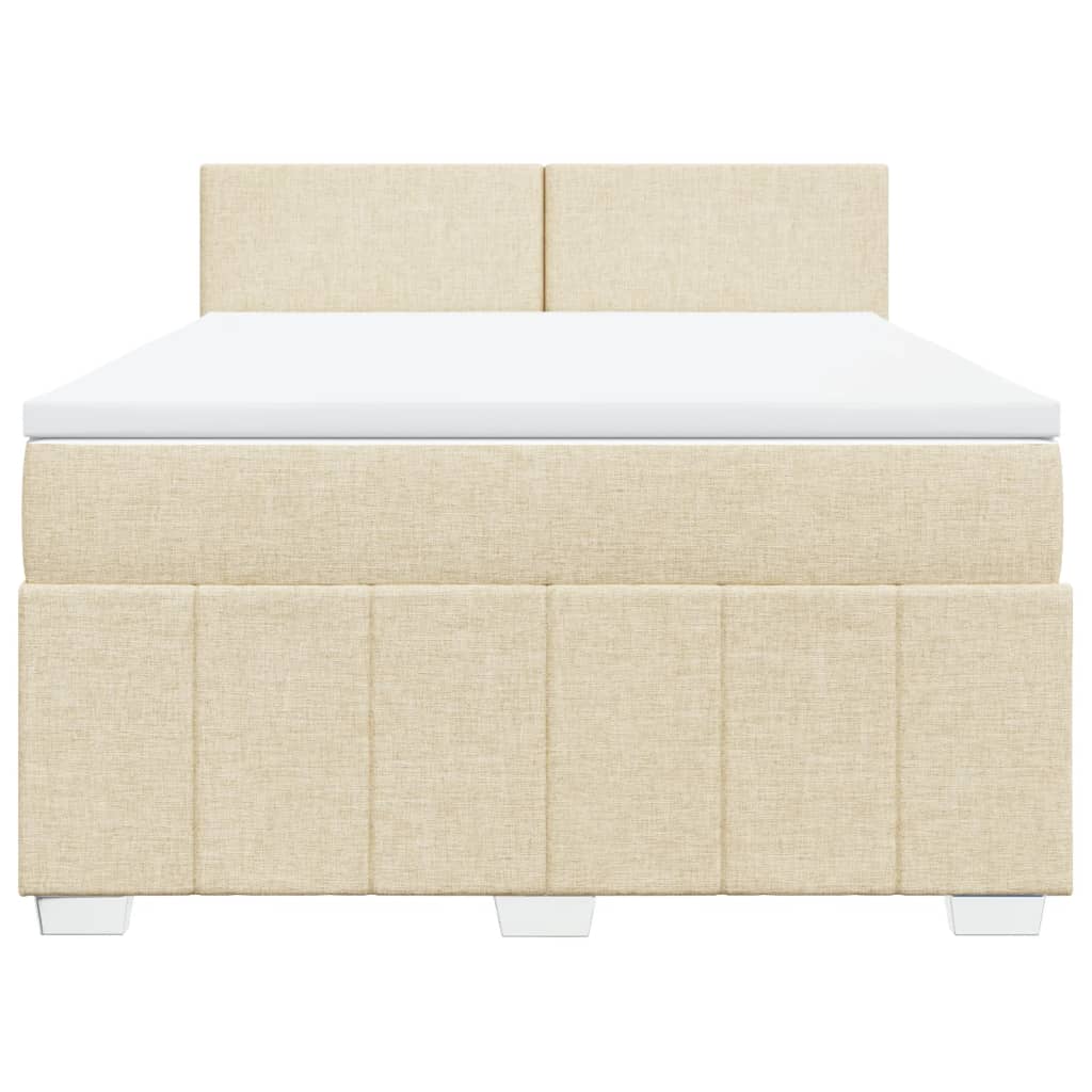 Boxspringbett mit Matratze Creme 160x200 cm Stoff