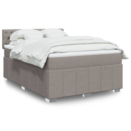 Boxspringbett mit Matratze Taupe 160x200 cm Stoff