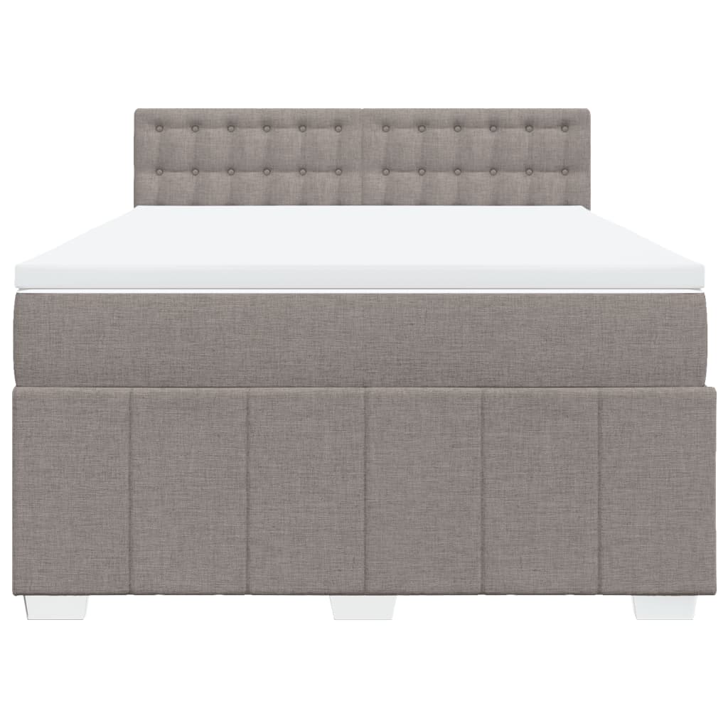 Boxspringbett mit Matratze Taupe 160x200 cm Stoff