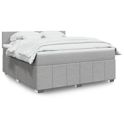 Boxspringbett mit Matratze Hellgrau 180x200 cm Stoff